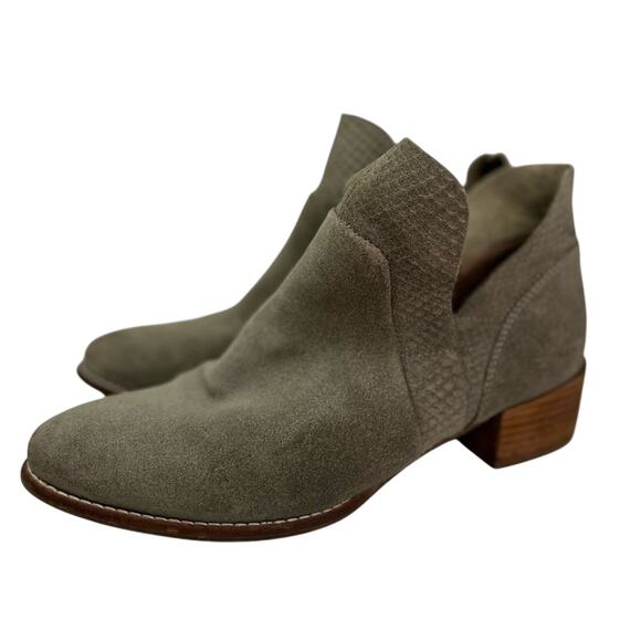 Seychelles Boots Women's Size 8.5 Ankle Suede Taupe Block Heel Boho Western - Picture 1 of 13